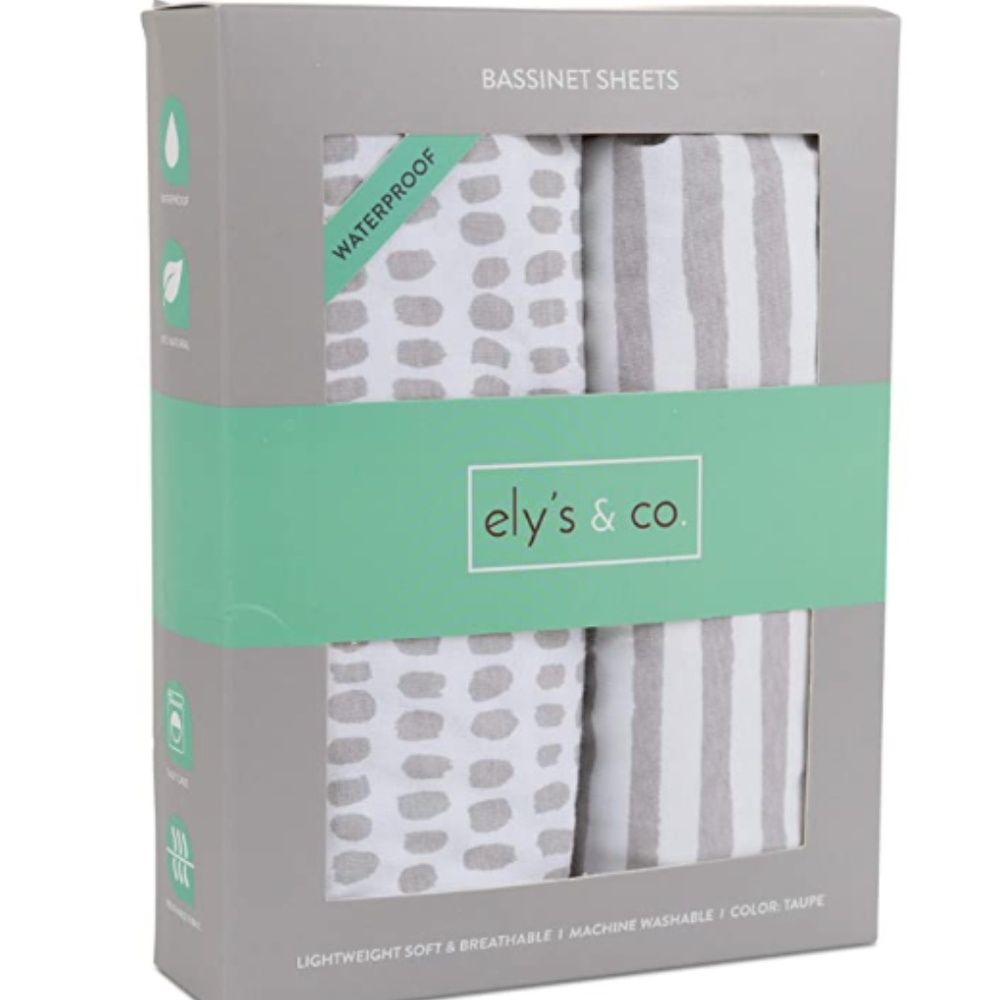 Ely's & Co Waterproof Bassinet Sheets 32"X16"X3" - Like new